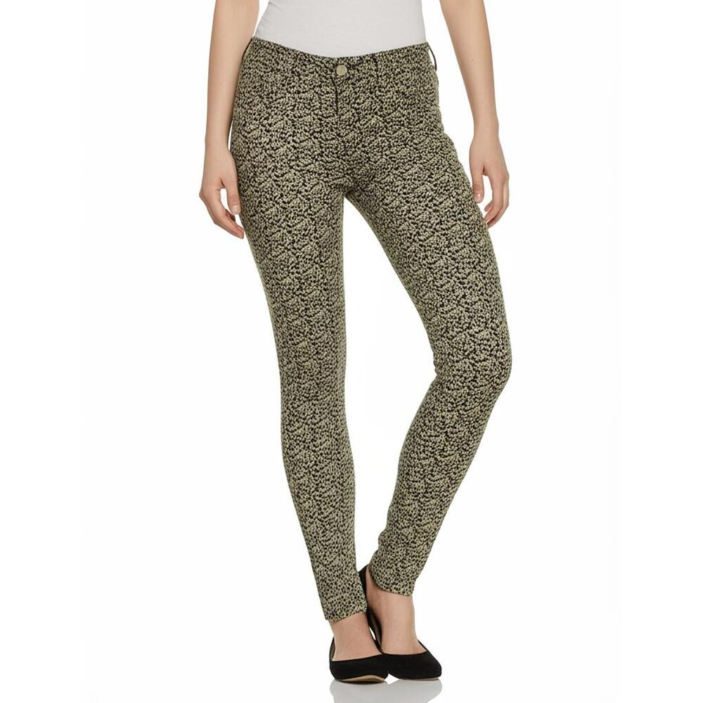 Cabi Jeans Skinny‎ Size 4 Ditsy Olive Green Floral Pattern Boho Chic Everyday